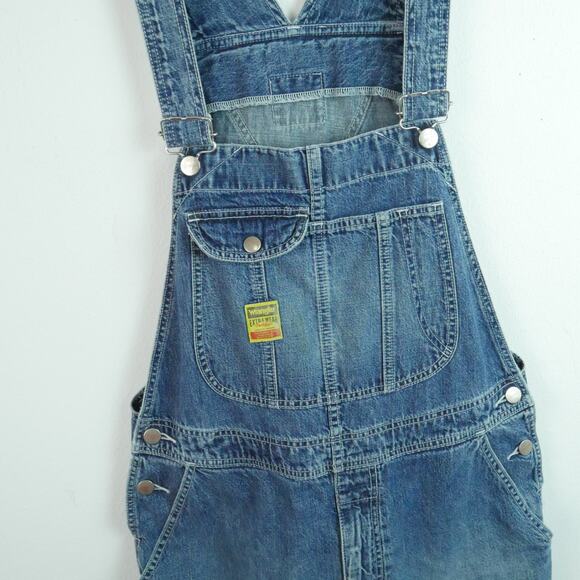 Lady Wrangler Medium Overall Shorts Shortalls Denim Bibs Carpenter Blue Bell - Picture 2 of 10